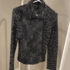 Lucky Brand Black and White Zigzag Blazer